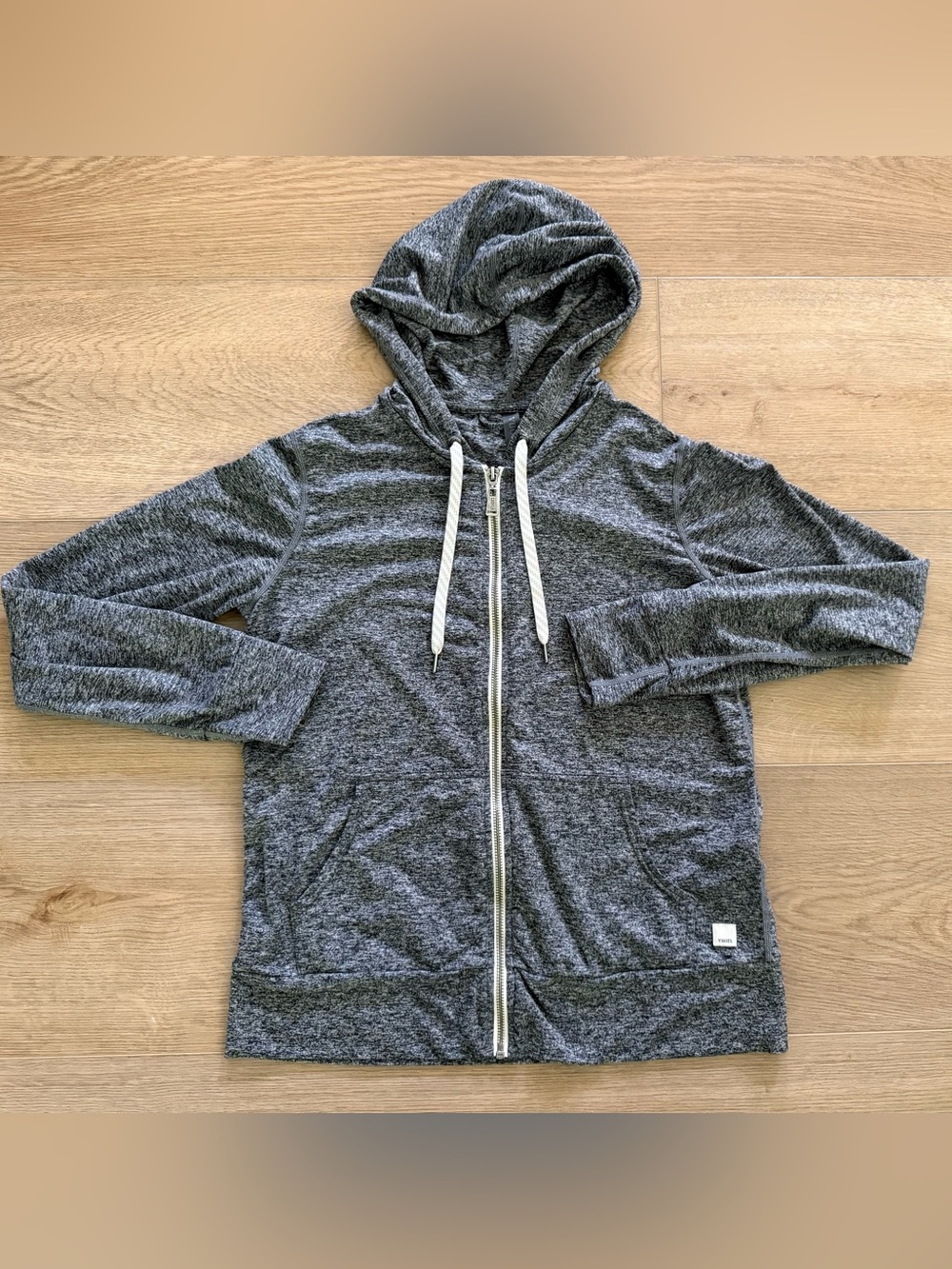 Vuori Halo Performance Full Zip Hoodie Heather Charcoal Small